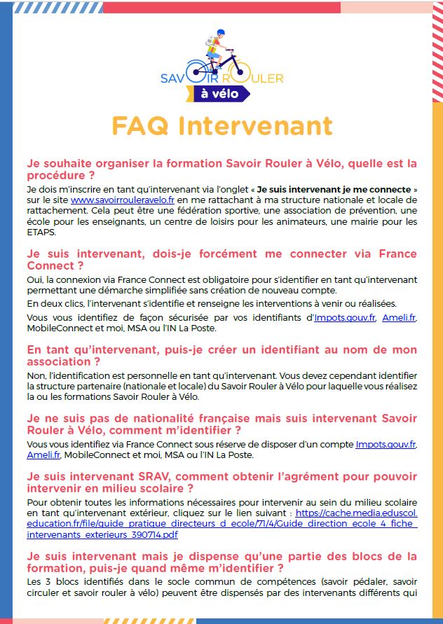 Foire aux questions à destination des intervenants
