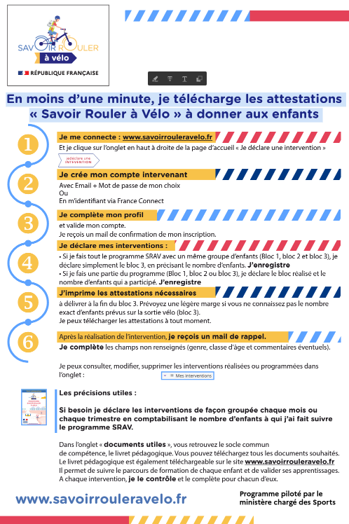 En moins d’une minute, je télécharge les attestations « Savoir Rouler à Vélo » à donner aux enfants 