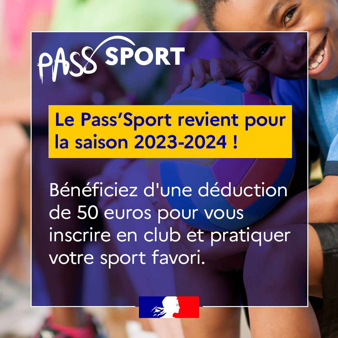 Le Pass Sport est reconduit pour la saison 2023-2024