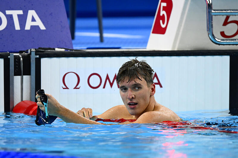 Alex Portal (para natation), médaillé de bronze sur 100 m dos S13