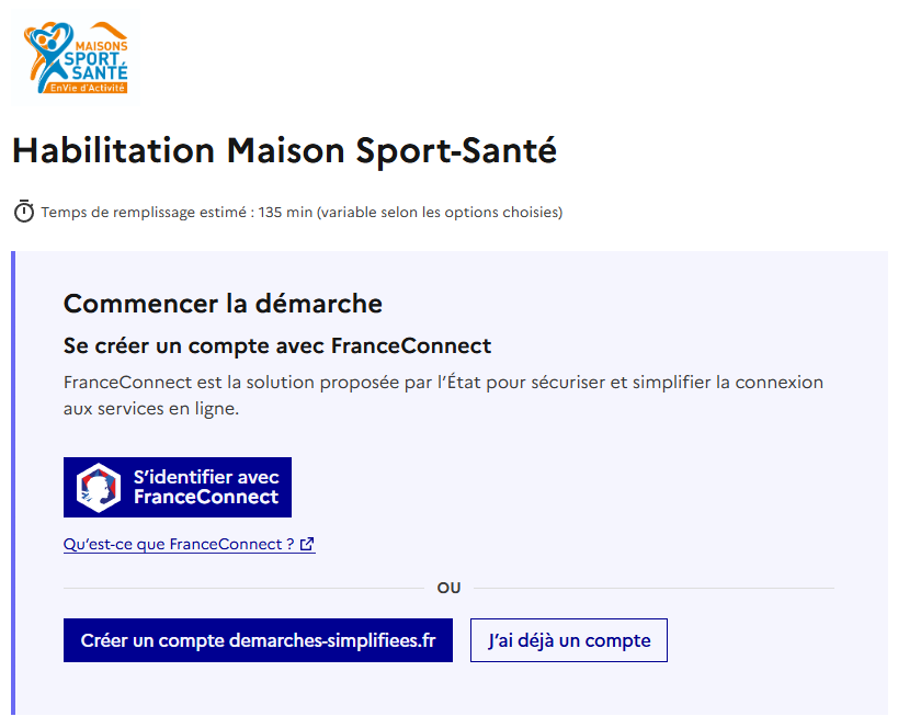 Aperçu de la page Habilitation Maison Sport-Santé