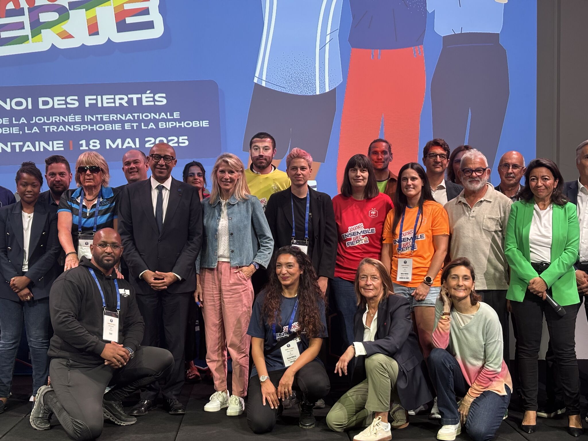 Photo avec Marie Barsacq au Tournoi des Fiertés