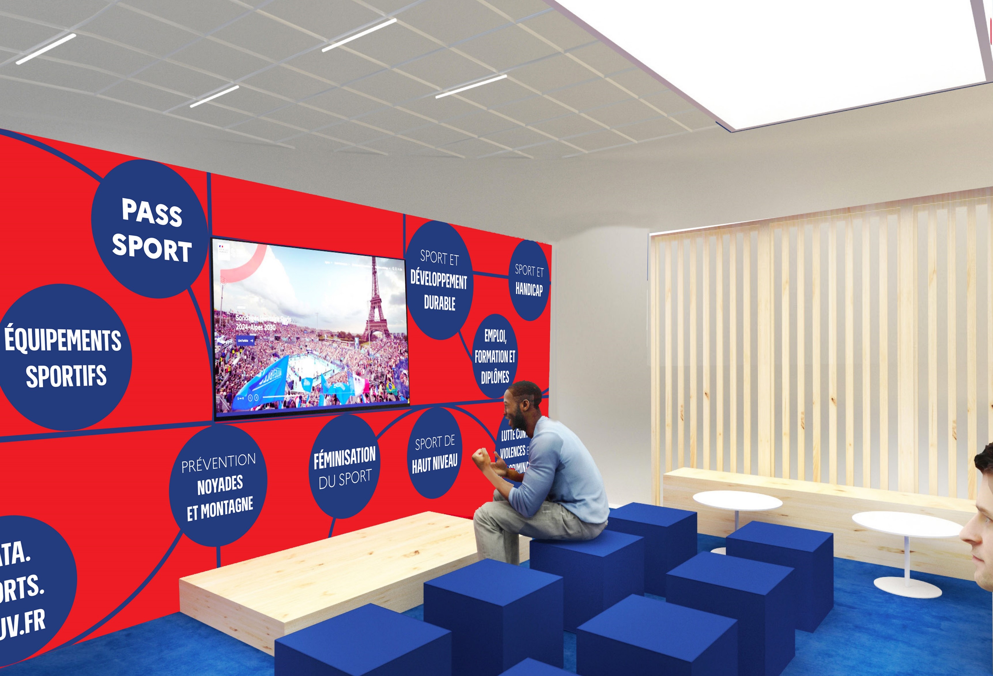 Stand commun du ministère des Sports et de l'ANS au Salon des Maires 2025