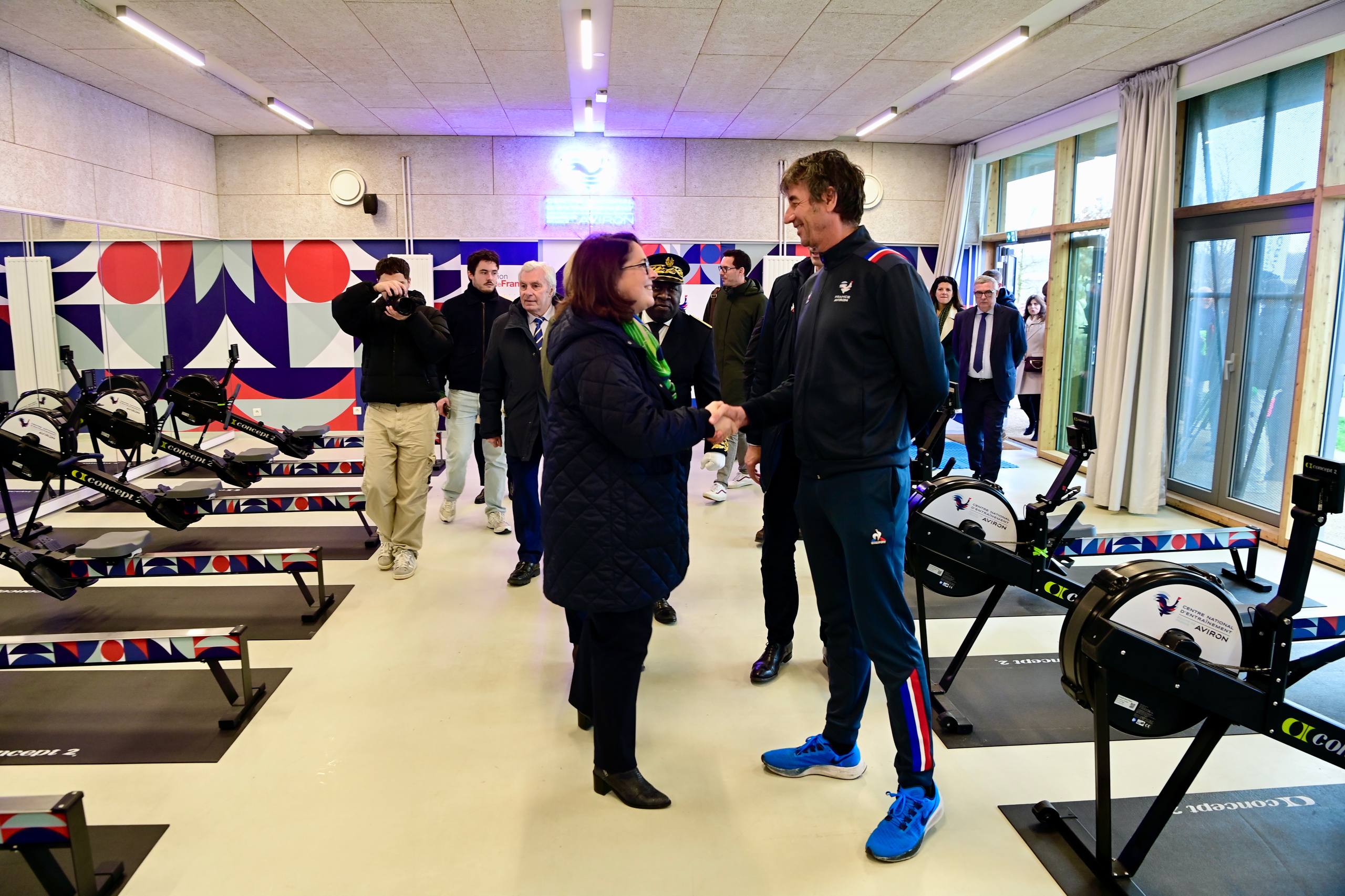Photo de l'inauguration du Centre national d’entraînement de l’équipe de France d’aviron le 11 décembre 2025