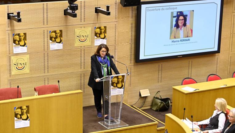 Marina Ferrari au colloque sur les violences dans le sport